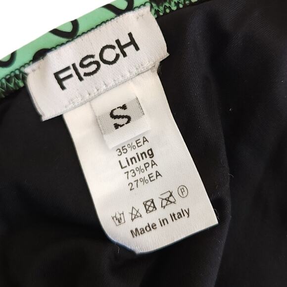 FISCH Coco Net Sustain coral print sea green triangle swim bikini top Size Small - Picture 6 of 6